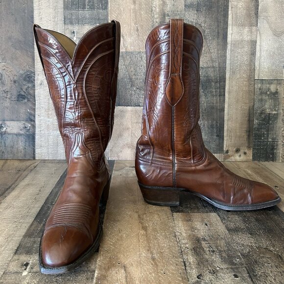 Lucchese Handmade Classics L1506 French Toe Western Cowboy Boots Mens 11.5 D - Picture 5 of 12